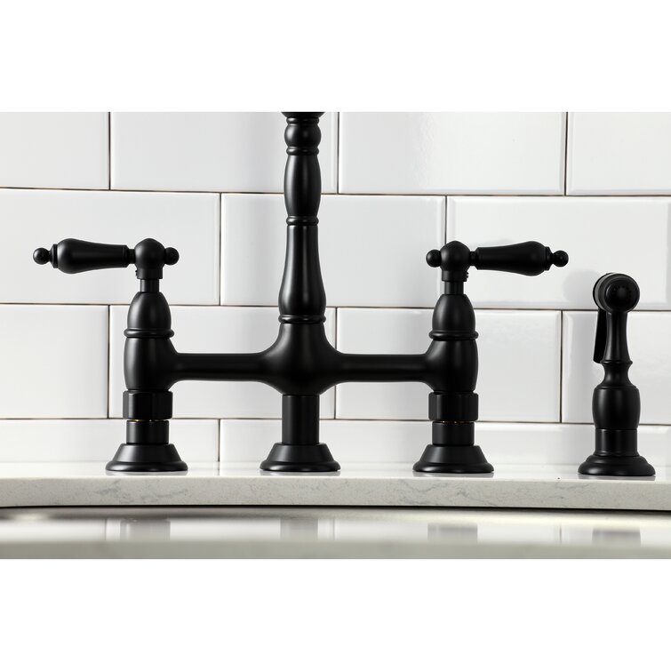 Kingston Brass Heritage Bridge Faucet with Side Spray & Reviews